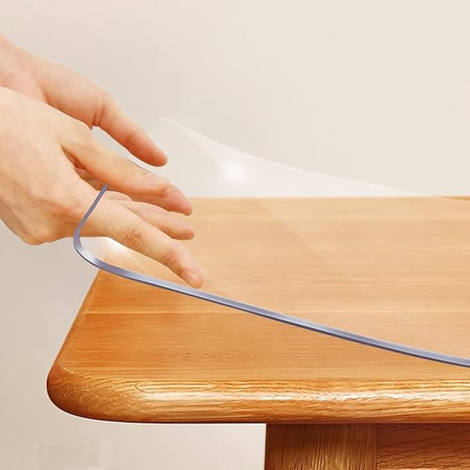 40x94 Inches Thick Long Clear PVC Conference Table Protector Transparent Plastic Tablecloth Desk Cover Pad Mat Christmas Buffet Dining Table Kitchen Bar Contertop Protection Waterproof Heat Resistant