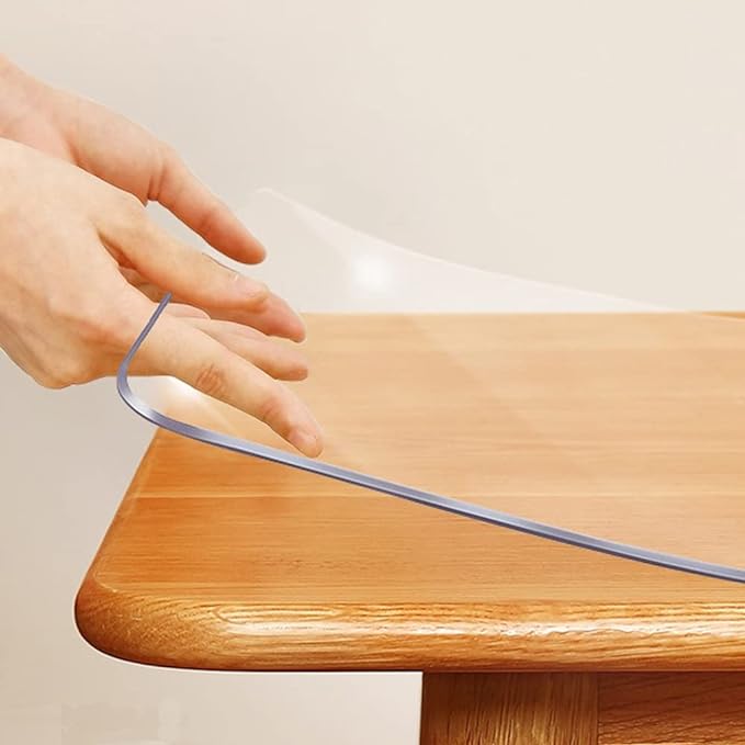 42x69 Inch Clear Plastic Dining Table Protector Crystal Table Cloth Writing Desk Pad Mat Wooden Furniture Coffee Sofa End Bar Table Top Protection Easy Clean Heavy Duty Waterproof Rectangle PVC Vinyl