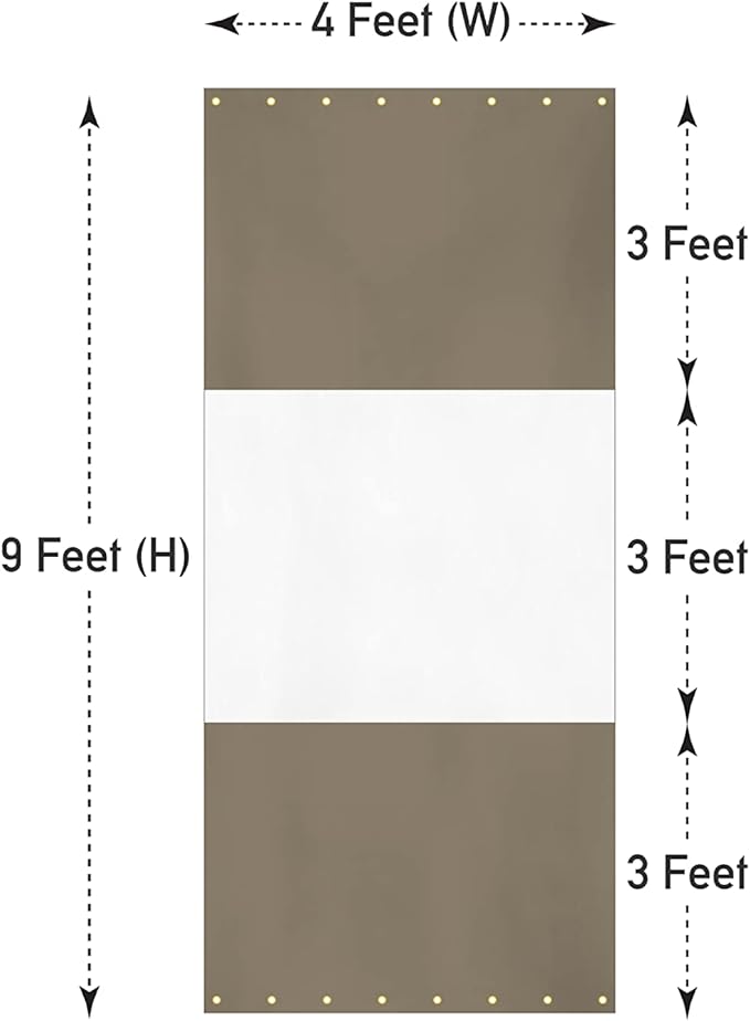 Covers & All Outdoor Clear Panel Curtain, 12 oz Vinyl Outdoor Curtains for Patio, Weather Resistant Waterproof Tarp with Brass Grommets for Pergola, Porch, Gazebos, Balcony (9'H x 4'W Feet, Beige)