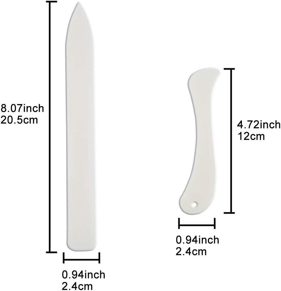 8 PCS Bone Folder Tool, Plastic Bone Folder Paper Creaser Set Scoring Tool for Paper Crafts Book-Binding Card Making and Office Supplies for Diy Handmade Leather Burnishing Bookbinding Books Cards