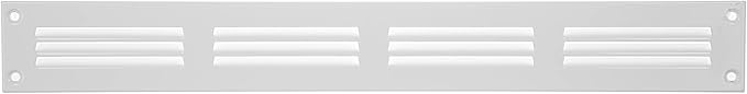 Repa Market Air Vent Cover 16x2 Inch (Outer Dimensions) White Galvanized Steel Louvered Grill Cover with Mesh Screen/Wall or Ceiling Vent/HVAC Register for Indoor and Outdoor Ventilation