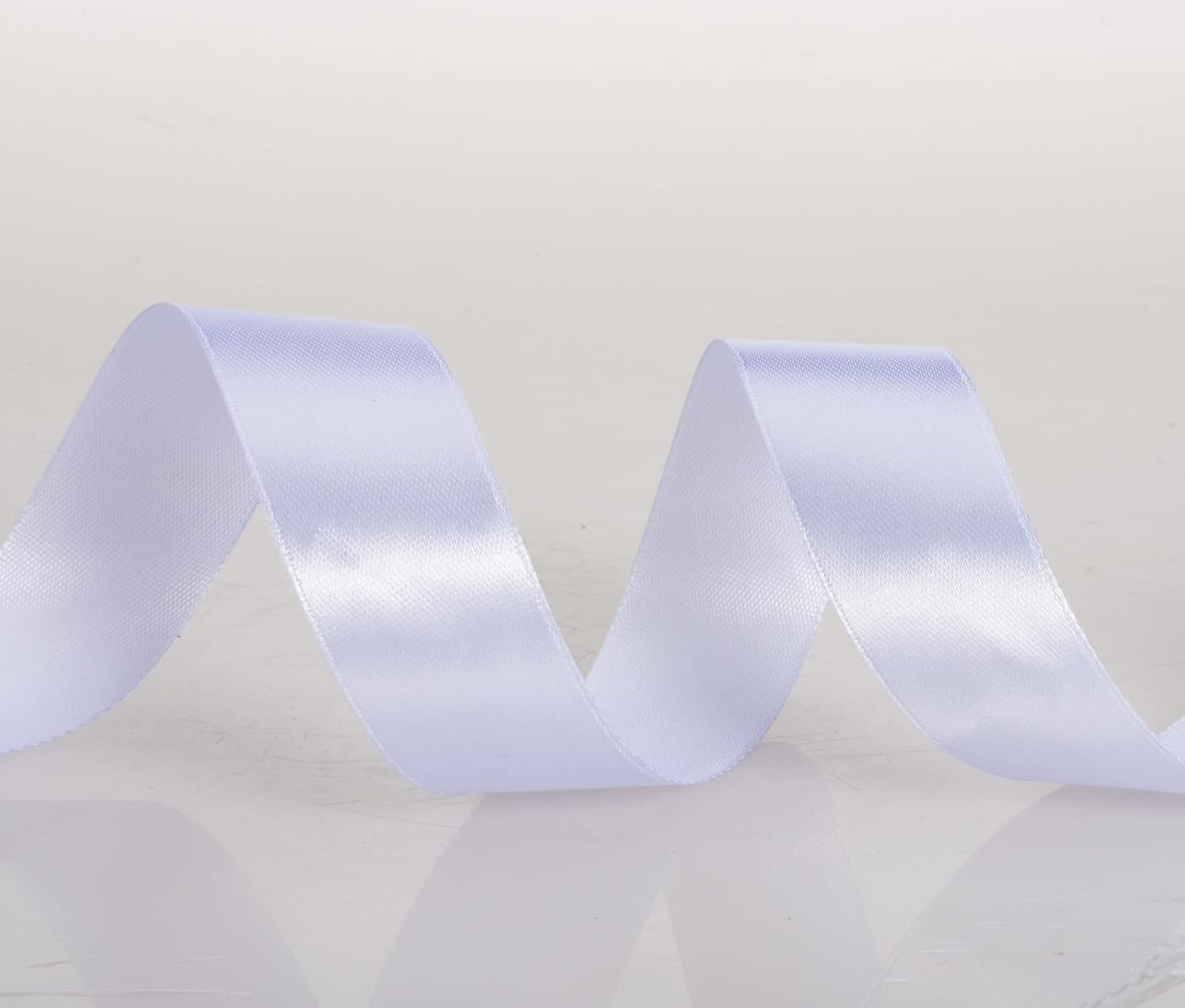 1 Inch White Solid Satin Ribbon, 50 Yards Craft Fabric Ribbon for Gift Wrapping Floral Bouquets Wedding Party Decoration