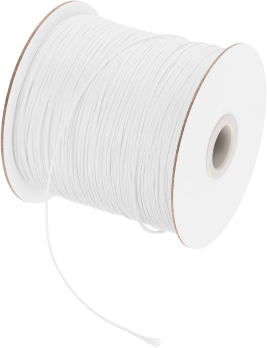 MECCANIXITY Waxed Polyester Cord 0.5mm 175 Yard White for Bracelet Making, Jewelry, DIY Crafts