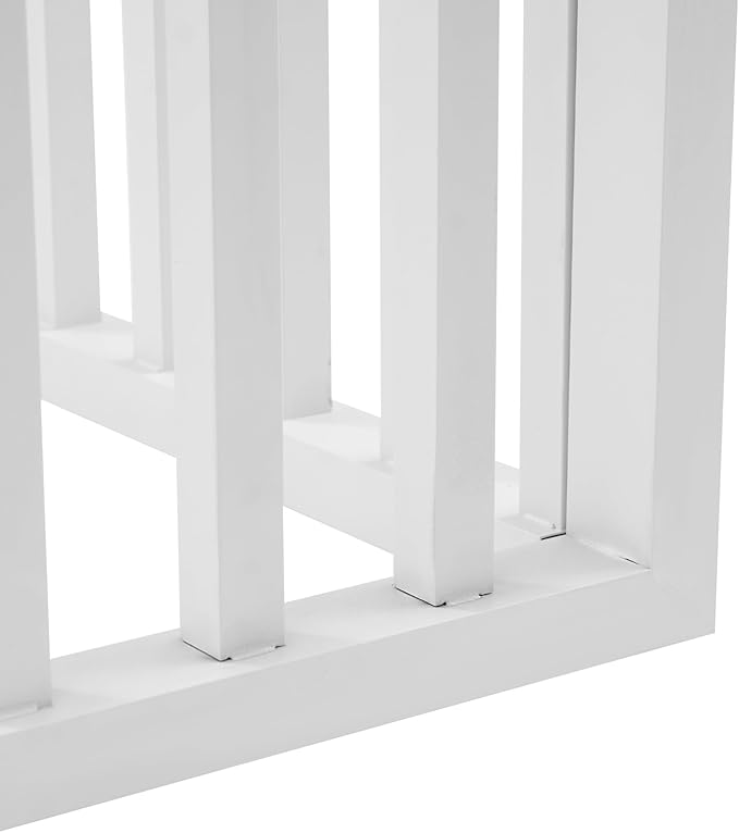 White Air Conditioner Fence with Top Cover, 4 Panels 39.4 "L x 19.7 "W x 27.6" H Privacy Fence Panels for Outside, Freestanding Metal Trash Can Hider Outdoor, No-Dig Air Conditioner Sun Blocker Kit