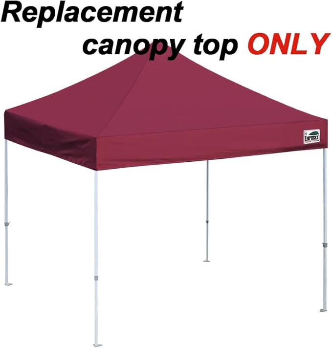 Eurmax USA New 10x10 Pop Up Canopy Replacement Canopy Tent Top Cover, Instant Canopy Top Cover ONLY, Choose 30 Colors,Bonus 4PC Pack Weight Bag (Burgundy)
