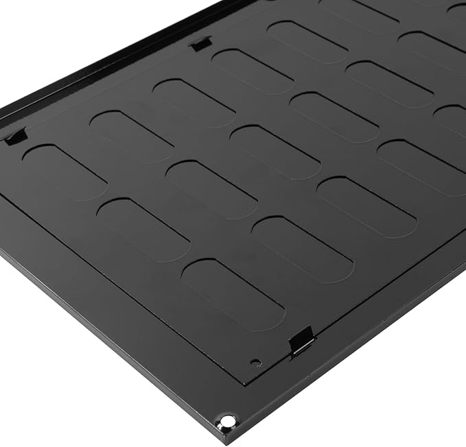 Repa Market 16" x 8" Inch (Outer Dimensions) Black Adjustable Air Vent Cover - Galvanized Steel HVAC AC Vent Cover Register - Wall, Ceiling Vent Covers, Toe Kick Vent Cover - Return, Intake Air Grille