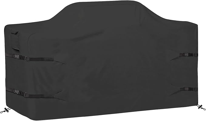 98 Inch Island Grill Cover Kitchen Extra Large Grill Cover Heavy Duty Waterproof 98" L x 42" W x 48" H, Black