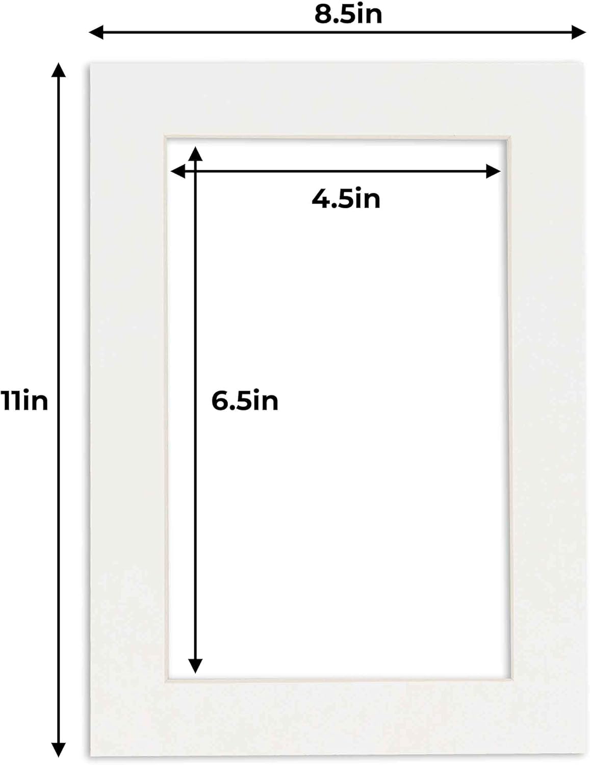 5x7 Mat for 8.5x11 Frame - Precut Mat Board Acid-Free Textured White 5x7 Photo Matte For a 8.5x11 Picture Frame, Premium Matboard for Family Photos, Show Kits, Art, Picture Framing, Pack of 25 Mats