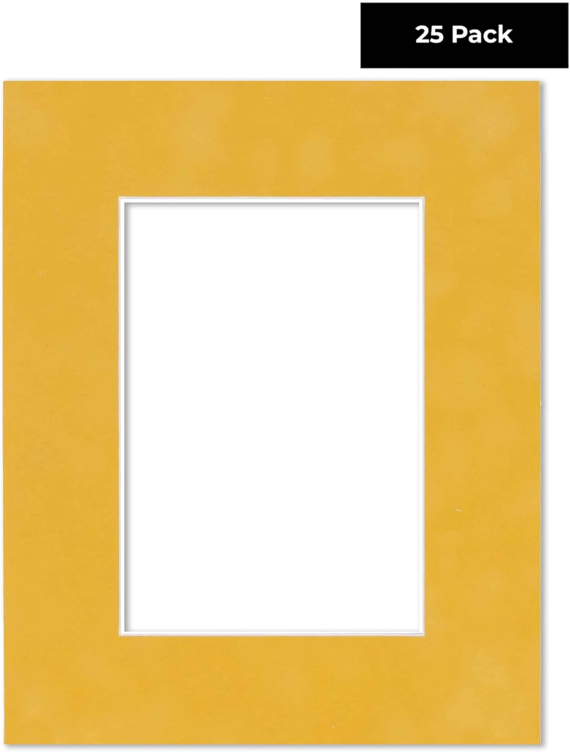 Pack of 25 Acid Free 11x14 Mats Bevel Cut for 8.5x11 Photos - Sunrise Yellow Suede Precut Matboards With Backing Boards and Clear Photo Mat Bags For Pictures, Photos, Framing - 4-ply Thickness