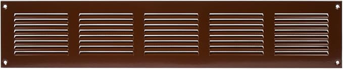 Repa Market Air Vent Cover 20x4 Inch (Outer Dimensions) Brown Galvanized Steel Louvered Grill Cover with Mesh Screen/Wall or Ceiling Vent/HVAC Register for Indoor and Outdoor Ventilation