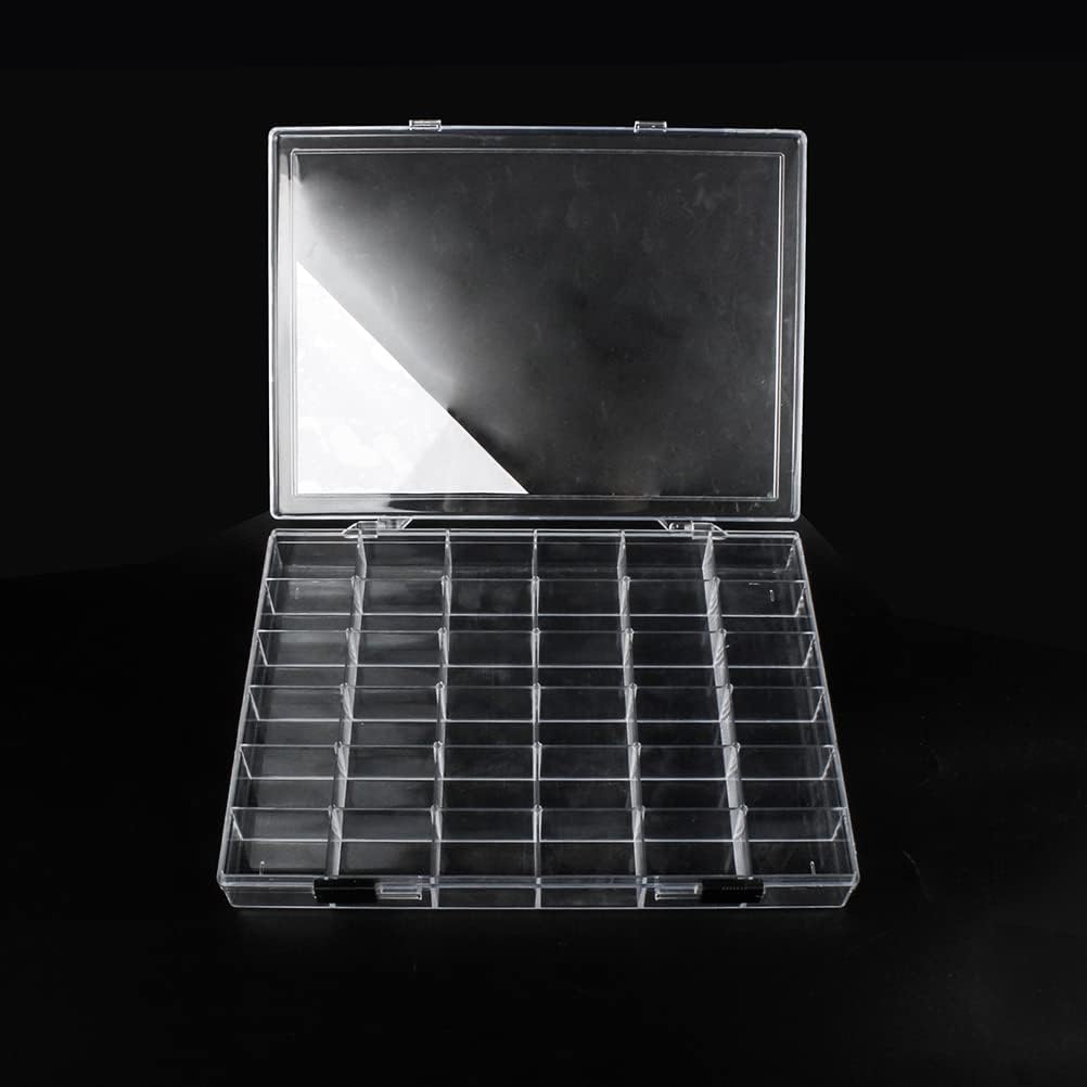 36 Grids Clear Plastic Organizer Box, Craft Storage Container for Beads Organizer, Art DIY, Crafts Jewelry Storage, Fishing Tackles, Rock Collection, 1 Pack