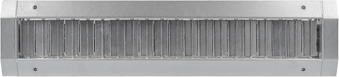 Repa Market 17" x 3" Inch Air Exhaust Grille for Round Ducts - 2 Adjustable Louvre Blades - Galvanized Air Supply Vent Cover - Side Fit Round Surface Canal Ducting from 6.30" to 15.74" Inches