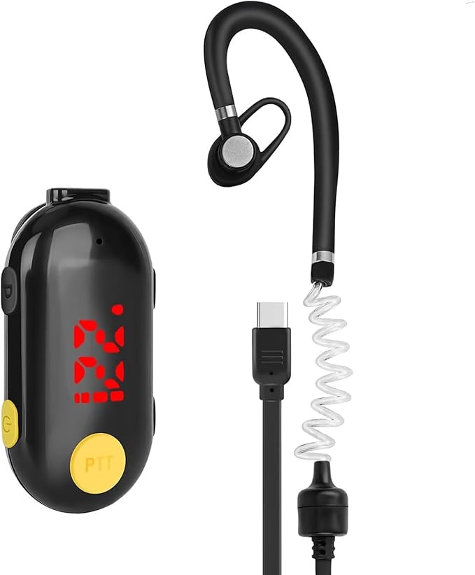 T-M9 Ultra Mini Walkie Talkies with Earpieces,25 Channel Small Two Way Radio Rechargeable Portable 2 Way Radios with Li-Polymer Battery and Charger for Restaurant,Out Door Sport,Black 1-Pack