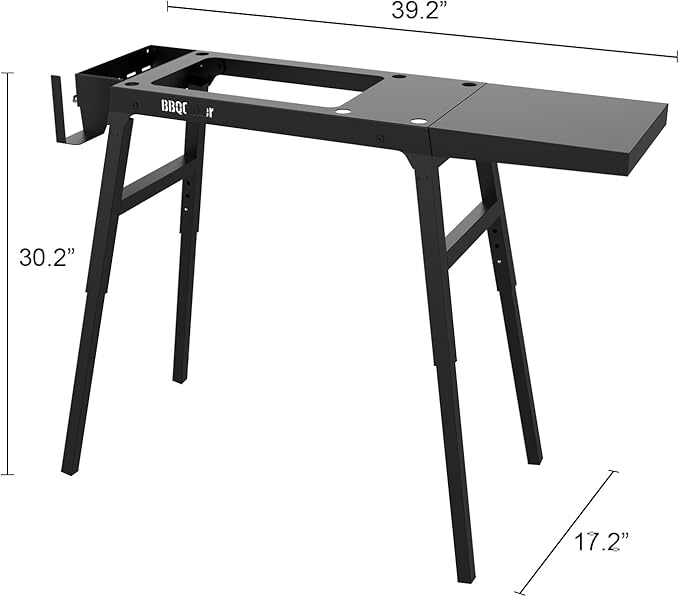 Griddle Stand for Blackstone 17"and 22" Tabletop Griddle, Foldable Grill Table with Adjustable Legs, a Removable Side Shelf, Paper Towel Holder, 3 Tool Hooks and a Spice Box, for RV, Camping