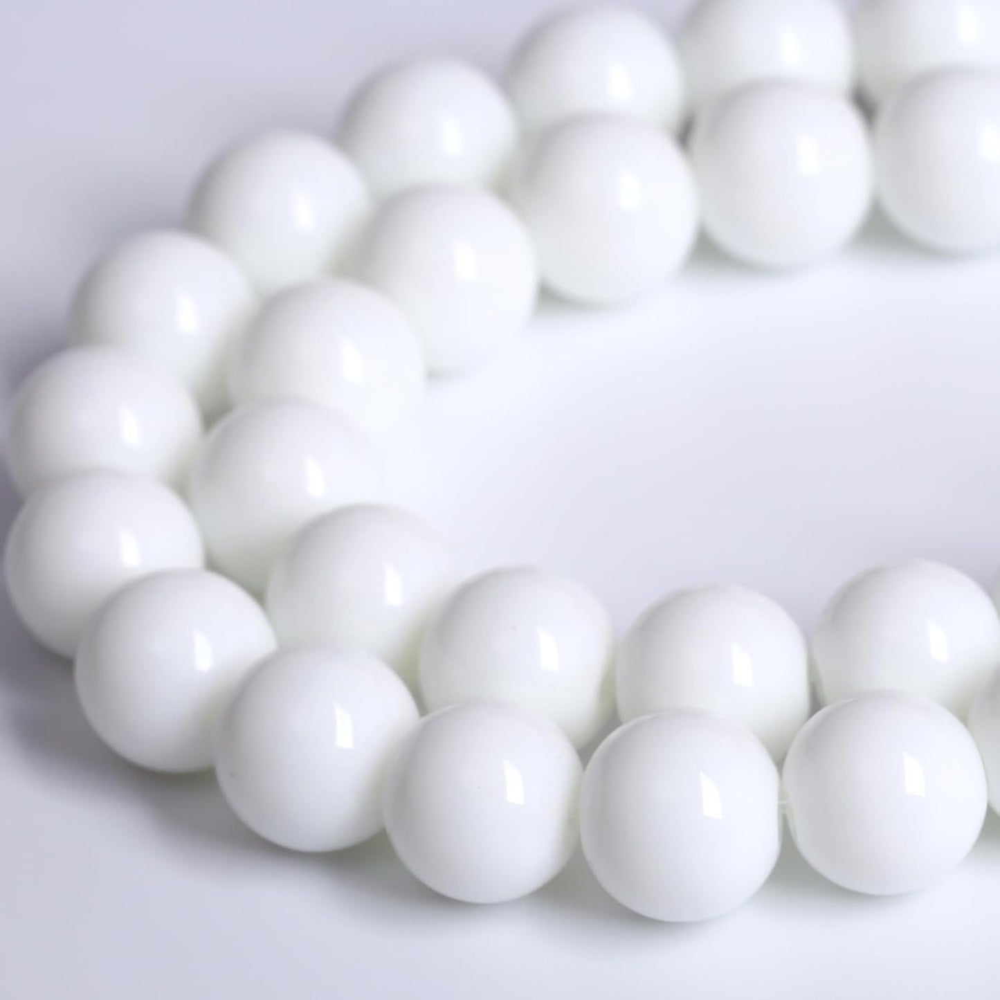 12MM Natural Stone White Porcelain Agate Beads Round Loose Stone Beads for Jewelry and Bracelets Making 32pcs 1 Strands 15"
