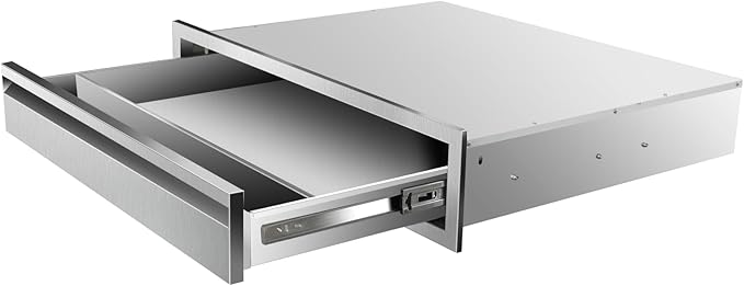 Outdoor Kitchen Drawers 30" W x 6.5" H x 23" D Stainless Steel Single Drawers with Hidden Handle for BBQ Island, Patio Grill Station & Outdoor Kitchen Cabinets