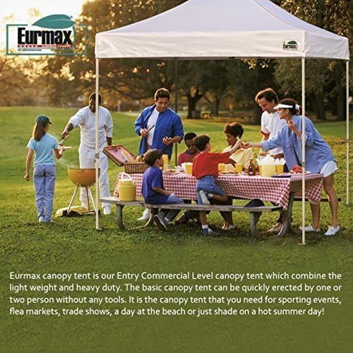 Eurmax USA Standard 10x10ft Patio Pop Up Canopy Tent for Outdoor Events Commercial Instant Canopies with Heavy Duty Roller Bag(Pumpkin Orange)