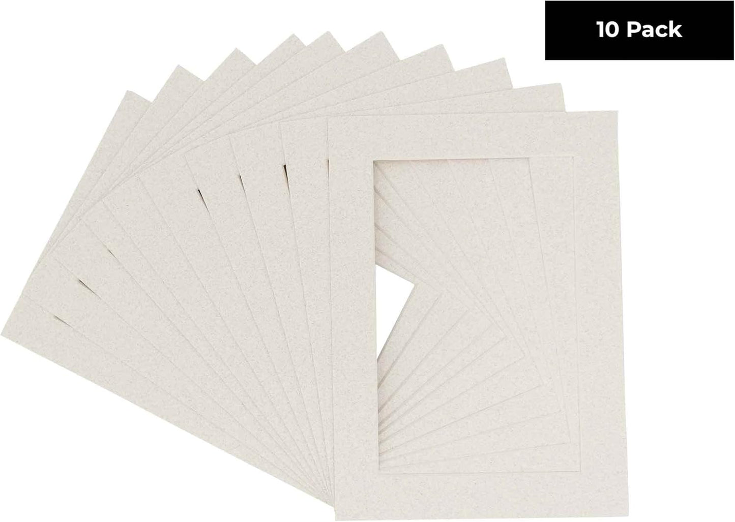 Pack of TEN 11x14 Mats Bevel Cut for 8.5x11 Photos - Acid Free Oyster Shell White Precut Matboards For Pictures, Photos, Framing - 4-ply Thickness