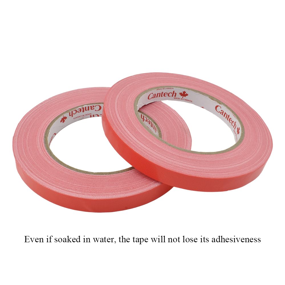 HAHIYO Red 0.5Inch Wide Floral Tape, Waterproof Florist Tape Flower Wrap Adhesive Waterproof Decorative Tape for Bouquet Stem Wrapping Flower Arranging and Floral Craft, 2Rolls 200Feet/66Yard