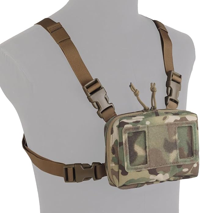 FoldPanel Tactical Chest Vest Pouch Set, Chest Rig Phone Mount as 4.7-6.7" Phone Plate Carrier Accessory with Pouch Cover