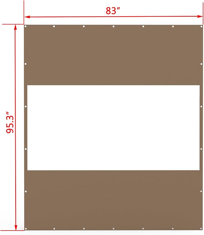 Domi Heavy Duty Outdoor Clear Panel Curtain, 18 oz Waterproof PVC Polyester Curtain, Weather Resistant & Tearproof for Patios, Gazebos, Pergolas, Privacy Screen (8'H x 7'W, Brown)