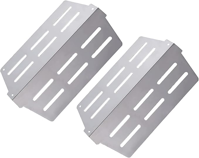 GasSaf Heat Deflector Replacement for Weber 65505 7622, Genesis 300 Series(2011-Newer) E310 E320 E330 S310 S320 S330 with Front-Mounted Control, Grill Parts for Weber 62756 (2PCS 13 1/4” x 8 3/4")