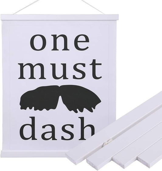 Artmag Magnetic Poster Hanger Frame, 16x24 16x22 16x20 Light Wood Wooden Magnet Canvas Artwork Print Poster Hangers Frames Hanging Kit (White, 16")