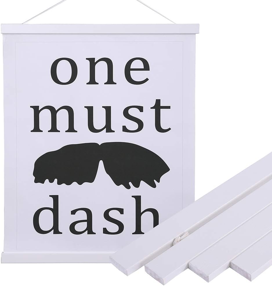 Artmag Magnetic Poster Hanger Frame, 30x40 30x20 30x24 Light Wood Wooden Magnet Canvas Artwork Print Poster Hangers Frames Hanging Kit (White, 30")