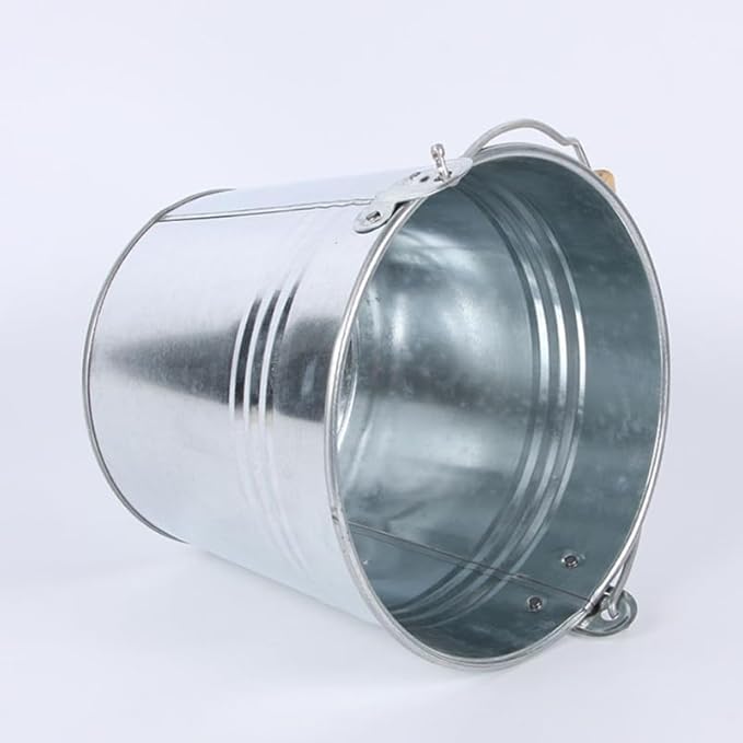 3pcs Large Capacity Iron Ash Bucket with Handle Storage Container for Fireplace Grill BBQ and Outdoor Use