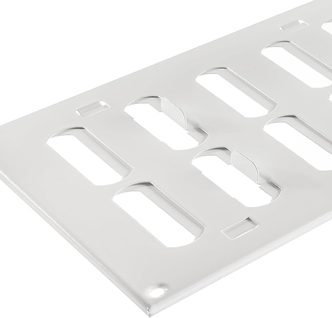 Repa Market 16" x 6" Inch (Outer Dimensions) White Adjustable Air Vent Cover - Galvanized Steel HVAC Air Vent Register - Heating, Cooling Toe Kick Vent Cover - Wall, Ceiling Return, Intake Air Grille