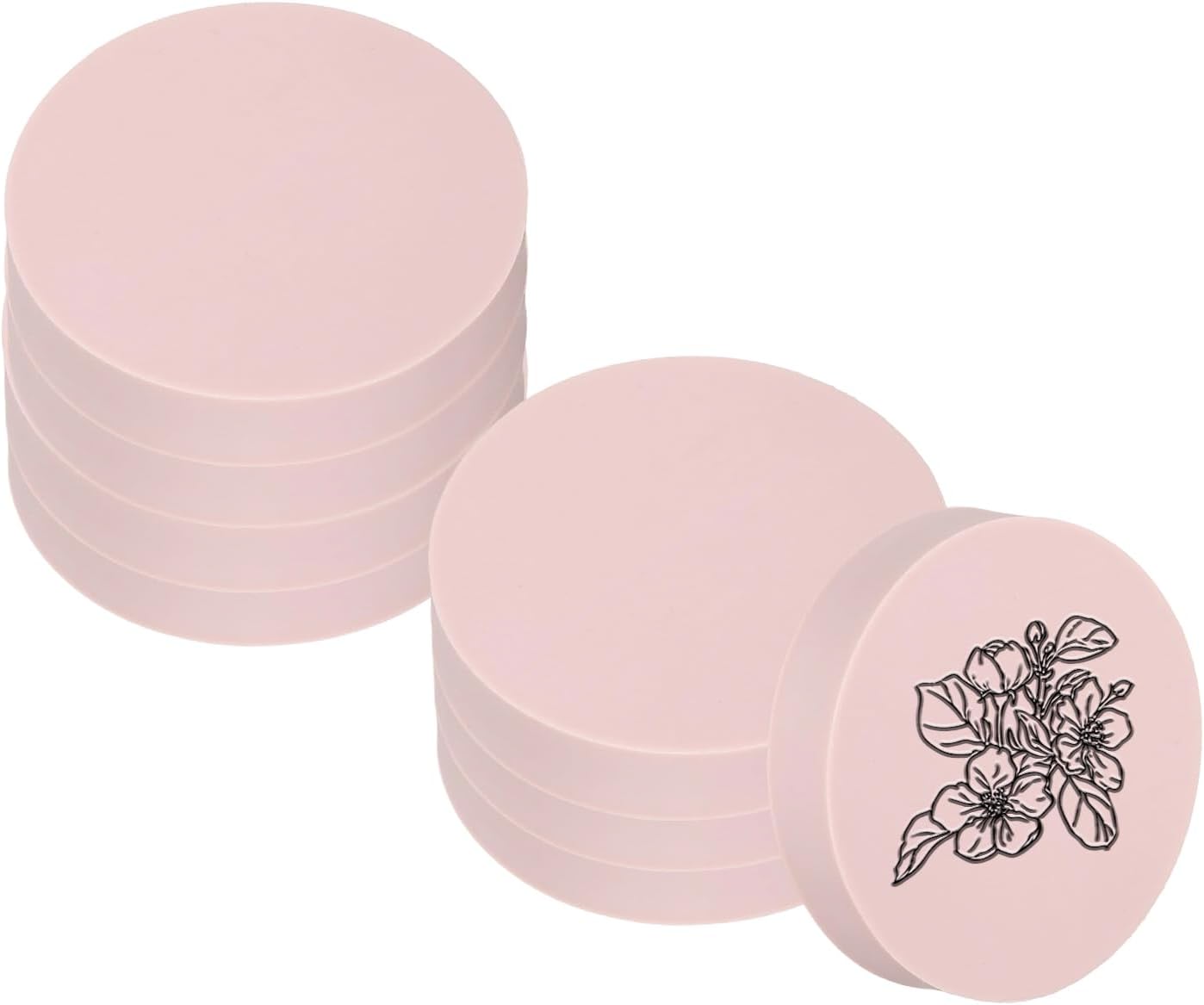 PATIKIL 8Pcs 2" Rubber Carving Blocks, Soft Linoleum Art Carving Block Round Crafts Stamp Making for Printmaking Stamps Carving Supplies, Pink