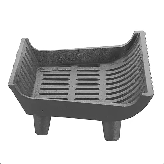 17 inch Fireplace Grate Heavy Duty, Cast Iron Fire Grate - 17" W x 11.5" D x 7" H