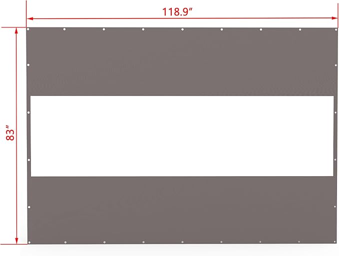 Domi Heavy Duty Outdoor Clear Panel Curtain, 18 oz Waterproof PVC Polyester Curtain, Weather Resistant & Tearproof for Patios, Gazebos, Pergolas, Privacy Screen (7'H x 10'W, Gray)
