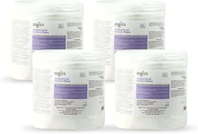 Zogics Antimicrobial Wipes and Wall Mounted Dispenser – No-Touch Wipes Dispenser, Mounts Easily to Wall for Quick Access to Disinfecting Wet Wipes