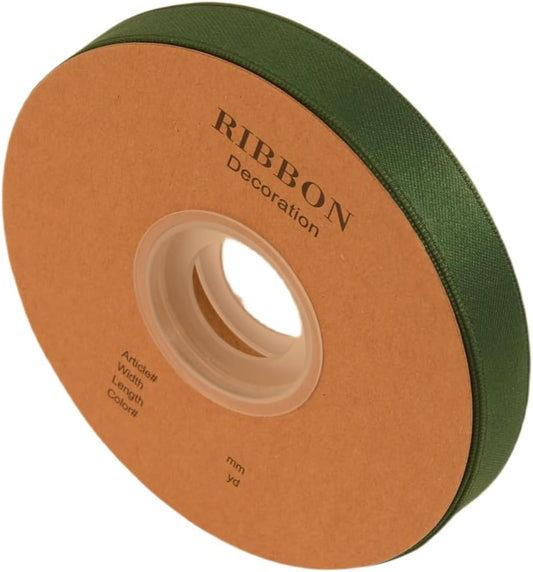 Double Side Satin Ribbon, Continuous 20 Yards,Use for Craft Bows Bouquet, Gift Wrapping, Wedding Decoration, Floral Arrangement (Dark Green, 5/8 inch)