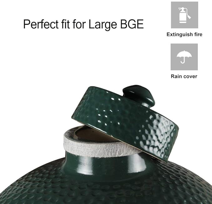 Dracarys Grill Chimney Top Vent Cap Ceramic Damper Top Egg Accessories, Replacement for Medium, Large and XLarge Big Green Egg Charcoal Grill