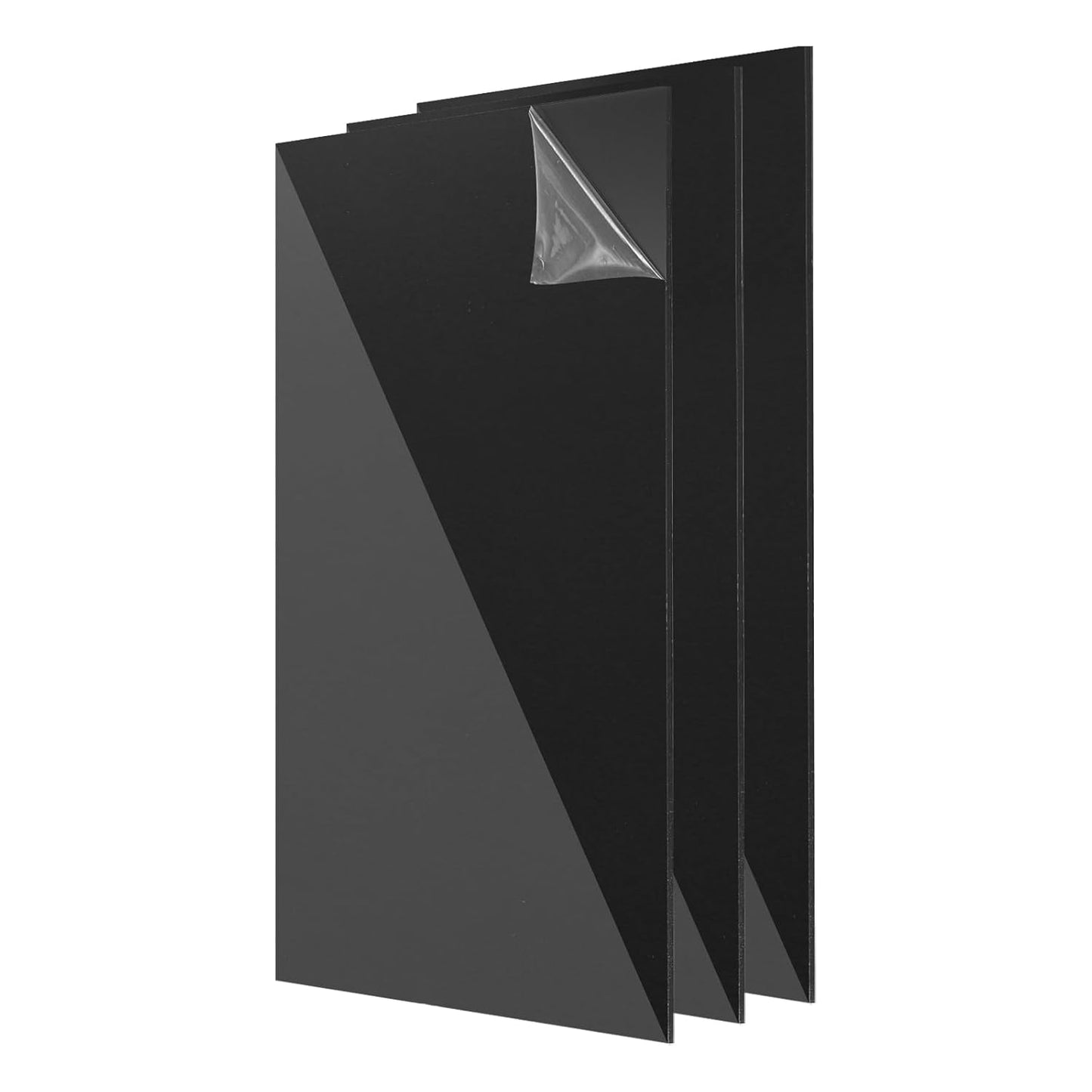 uxcell 3Pcs Acrylic Sheets 12x8 Inch Acrylic Panel 1/8 Inch-3mm Plastic Board for Picture Frames Sign Holders DIY Display Projects Craft, Clear Black