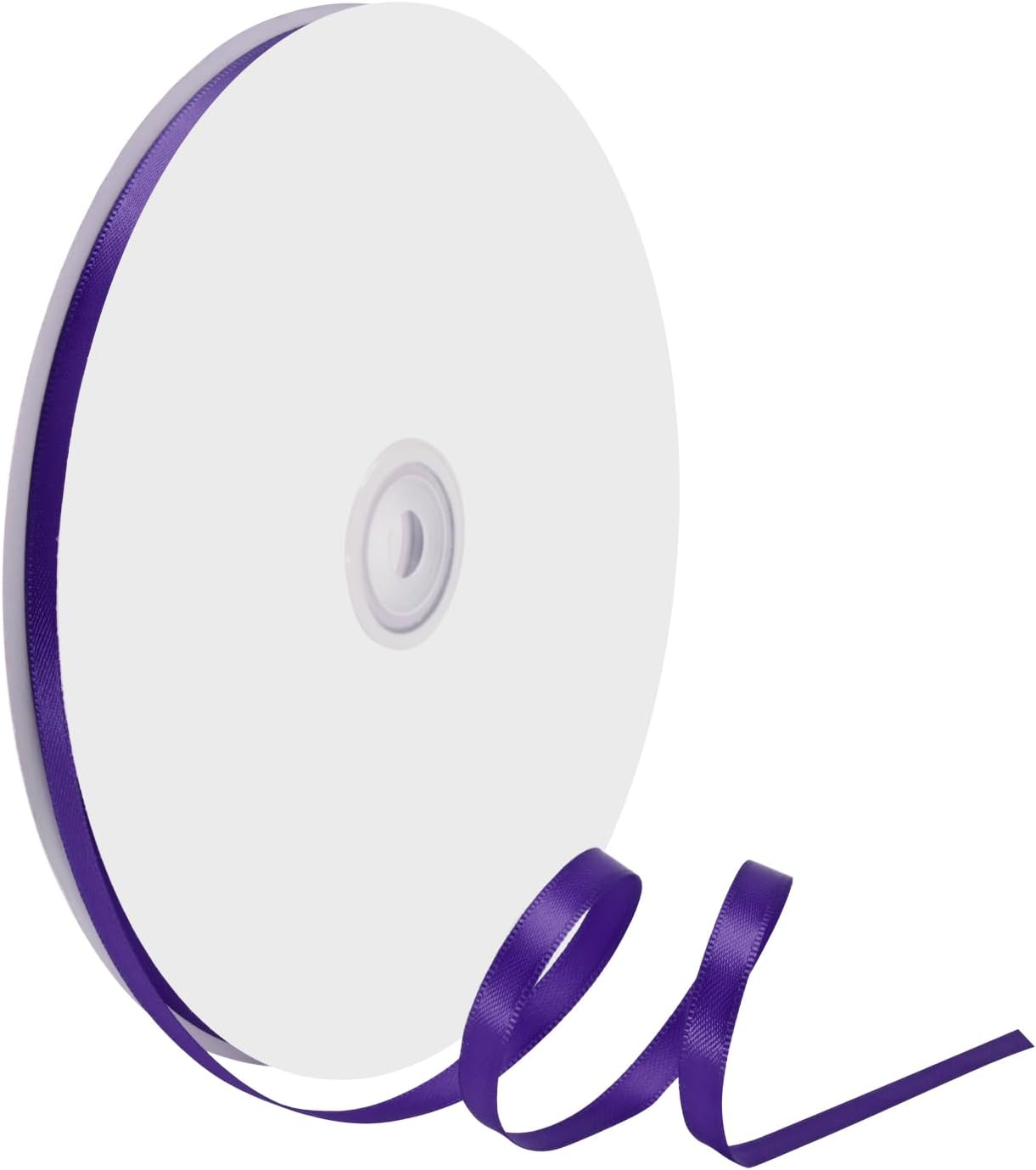 1/4" X 100 Yards Purple Satin Thin Ribbon Solid Color Double Faced Ribbons Perfect for Crafts Wedding Decor Bow Making Arts Sewing and More