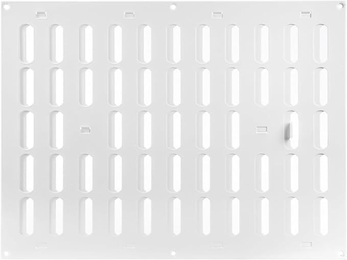 Vent Systems 16" x 12" Inch (Outer Dimensions) Metal Air Vent Grille - White Adjustable Register Vent Cover - Open/Close Air Supply Intake Wall Vent - Heating/Cooling Ceiling Grille for House, Garage
