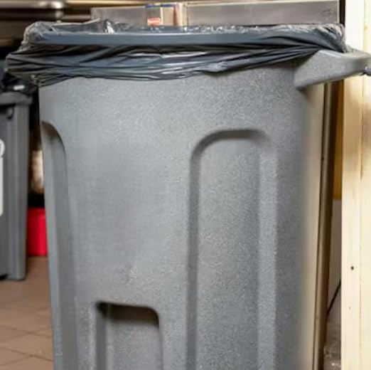 20 Gallon Dark Gray Outdoor Lidless Trash Can – Heavy Duty Resin Waste Container for Yard, Garage, Shop & Commercial Use, Durable Weather-Resistant Design for Daily Trash and Debris Disposal