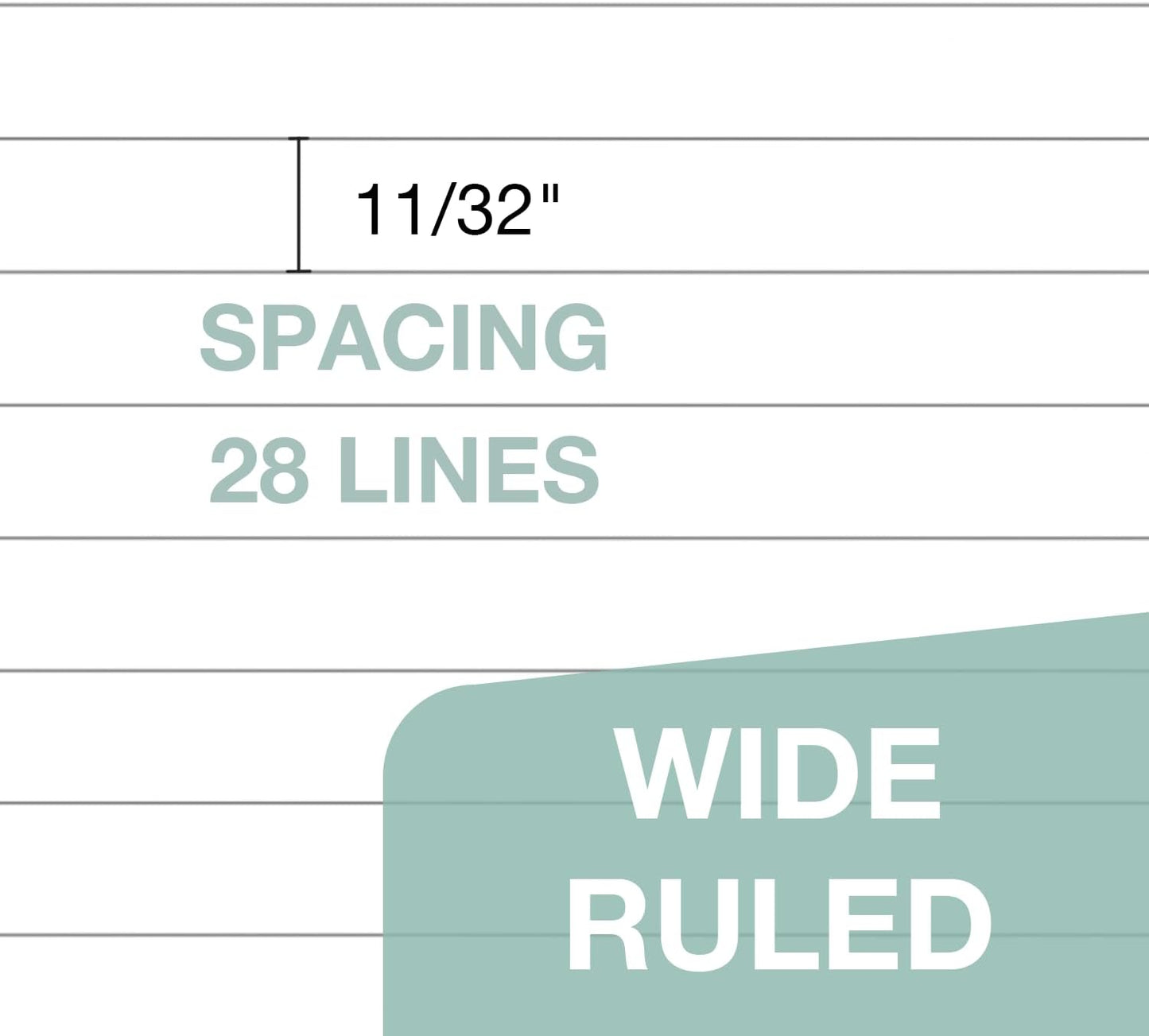 POPRUN White Legal Pads 8.5 x 11.75 Wide Ruled, 100GSM Writing Paper Pad, Bulk Lined Notepad Notebooks for Work School, Classroom Office Supplies, 3 Pack