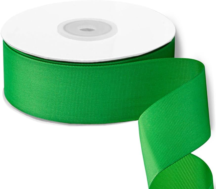 LIUYAXI 2" X 50 Yards Solid Green Grosgrain Ribbon, Perfect for Crafts, Wedding Decor, DIY Hair Accessories, Sewing, Christmas Gift Package Wrapping and More