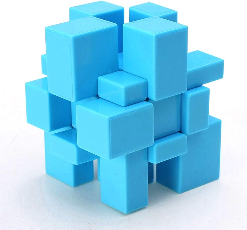 TANCH SS Mirror Speed Cube 3x3 Stickless Dysmorphism Magic Cube Puzzle Toy Blue