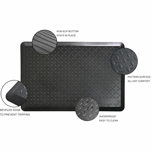 Lorell Workstation Mat, Polyurethane Foam, 36" x 25", Black