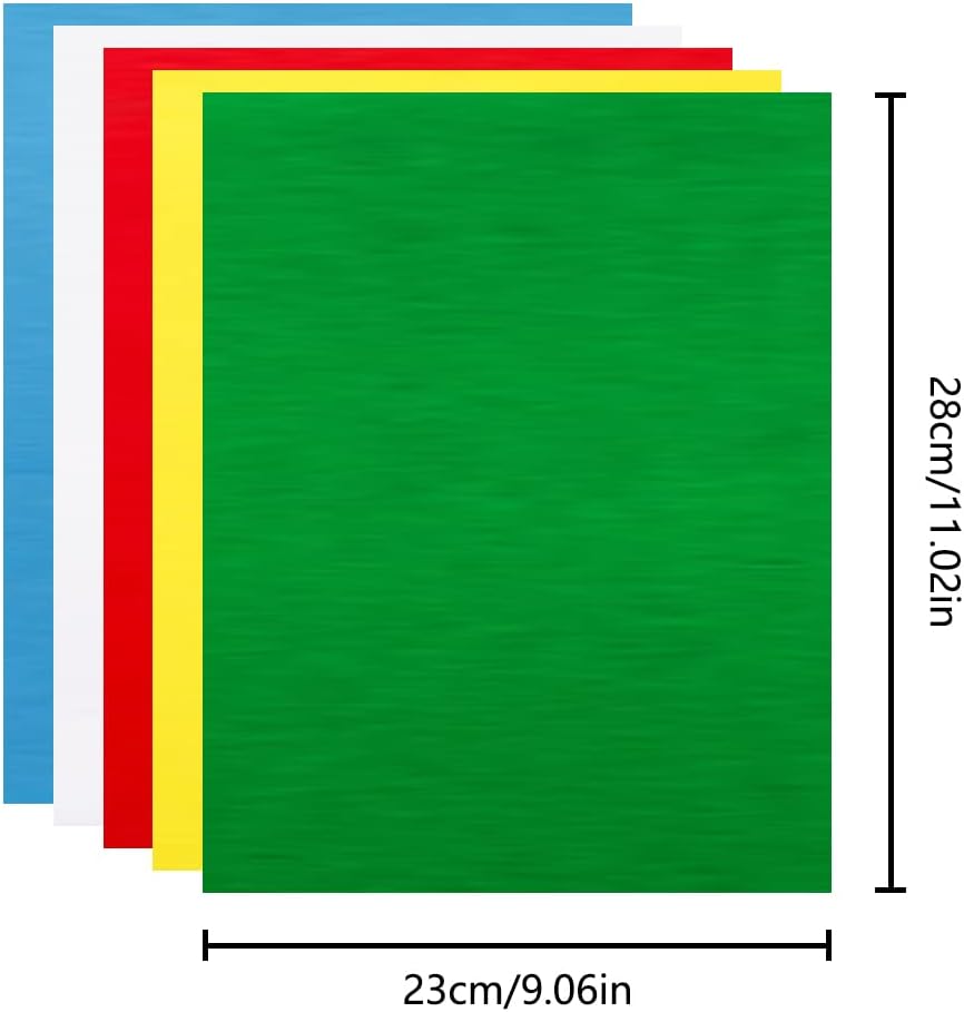 10 Pcs Transfer Paper, Carbon Transfer Paper 11x9Inch, Carbon Water-Soluble Tracing Paper Transfer Pattern on Cross Stitch Cloth, Canvas, Wood for Home Sewing(Blue, White, Green, Red, Yellow)