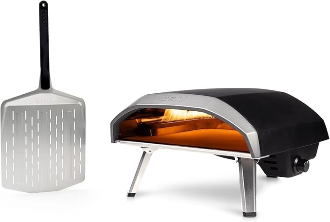 Ooni Koda 16 Natural Gas Pizza Oven - Essentials Pizza Oven Bundle - Includes 14" Perforated Pizza Peel