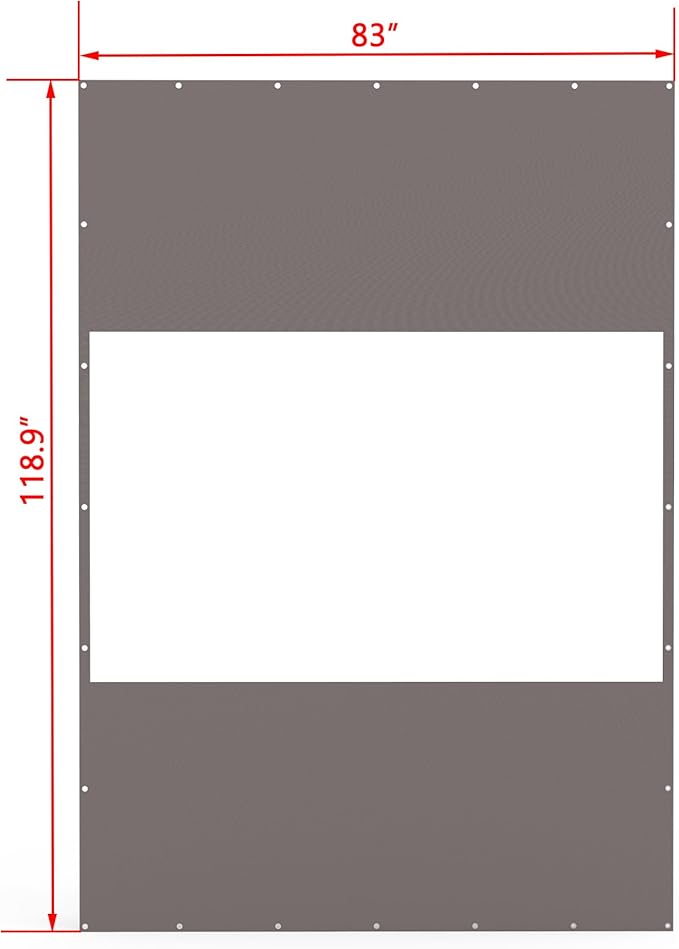 Domi Heavy Duty Outdoor Clear Panel Curtain, 18 oz Waterproof PVC Polyester Curtain, Weather Resistant & Tearproof for Patios, Gazebos, Pergolas, Privacy Screen (8'H x 7'W, Gray)