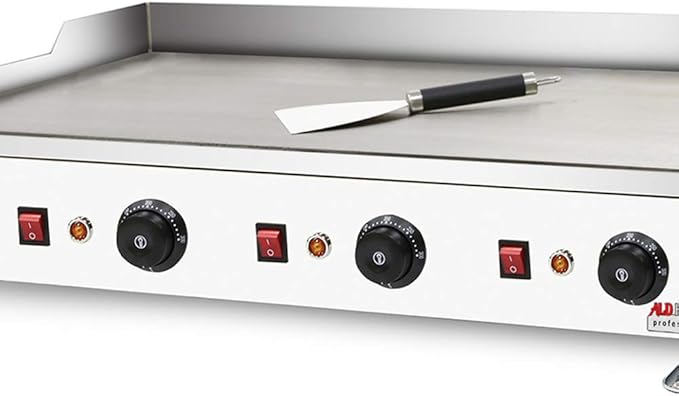 ALDKitchen Flat Top Griddle | Teppanyaki Grill with Dual Thermostat | No plug | 110V (30.15’ x 17.59’)