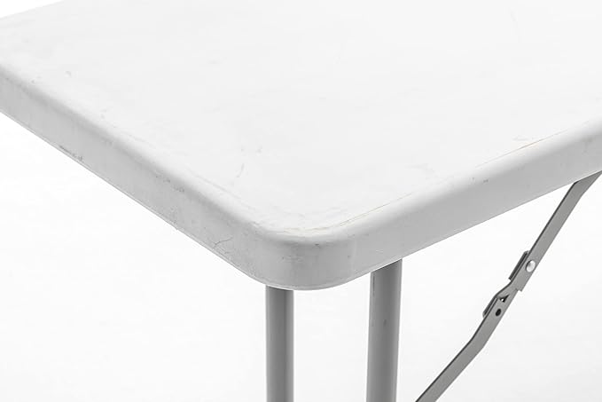 BTEXPERT 6-Foot - 72" Long White Granite Plastic Folding Seminar Training Table Portable 18" Wide Narrow, 29" High, Events Indoor Outdoor Lightweight Set of 5