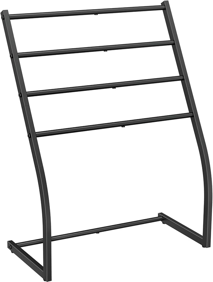Honiter Towel Racks for Bathroom, Free Standing Towel Rack, Pool Towel Racks Outdoor, 4 Tier Wide Metal Towel Bar Stand, Blanket Ladder Holder, Drying and Display Rack for Oversized Bath Towel
